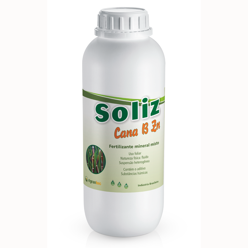 Soliz Cana B Zn - Fertilizante à base de ácidos húmicos e fúlvicos enriquecido com B e Zn